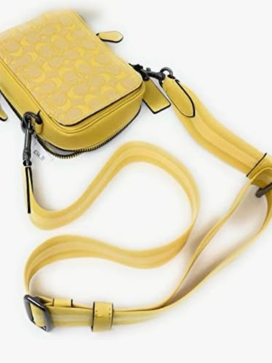 Coach Handbags - Coach Straton Yellow Signature Crossbody Pouch Crossbody UNISEX